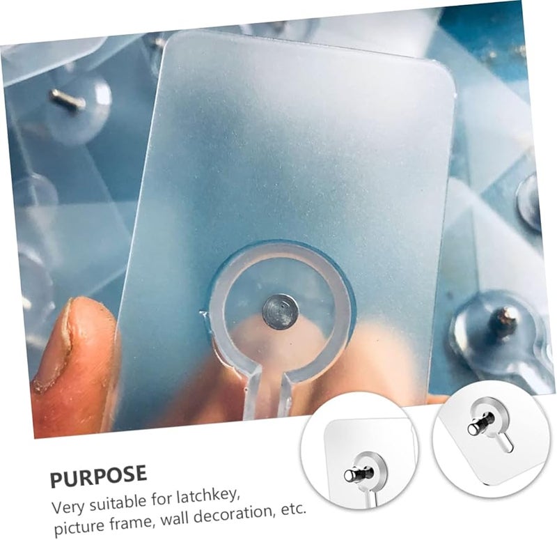 Healifty 10 Pack Clear Seamless Wall Hooks with Screws Strong Adhesive for Kitchen Home Heavy Duty - Image 3